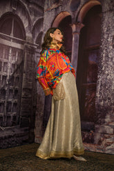 Maheen Khan - SHEEN LEHENGA - Gold Silver - Pure Silk Brocade - 1 Piece